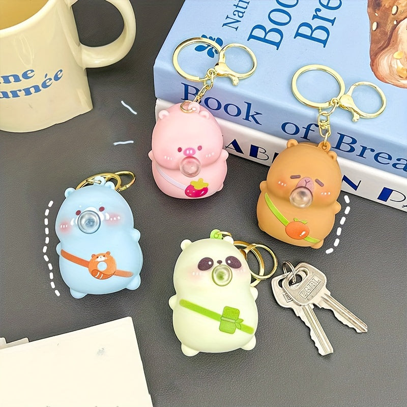 Cartoon Capybara Bubble Blower Keychain,