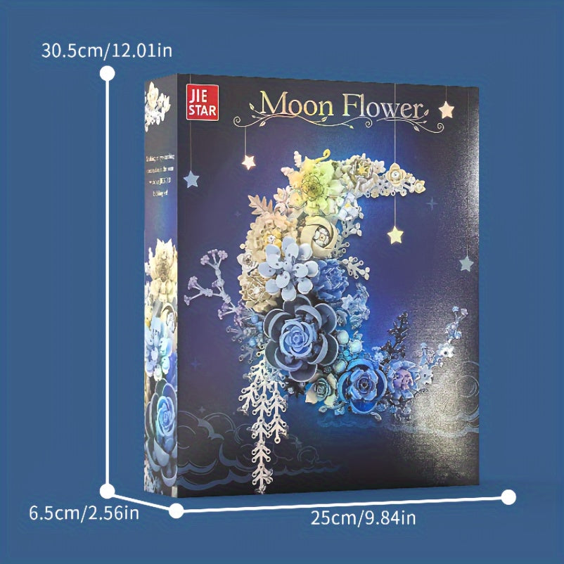 1000±pcs Moon Flowers Building Blocks Toys Set Home Decor valentine Day Small Particle Splicing DIY Fun Festival/Birthday present