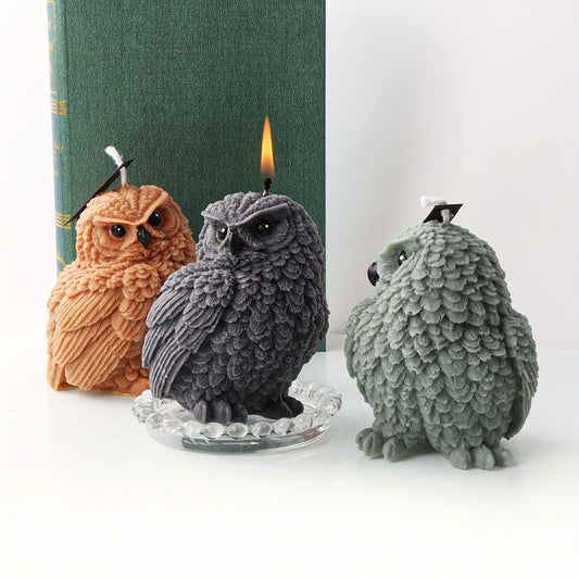 Silicone Owl Candle Mold Set for DIY Aromatherapy Candles, Plaster Crafts