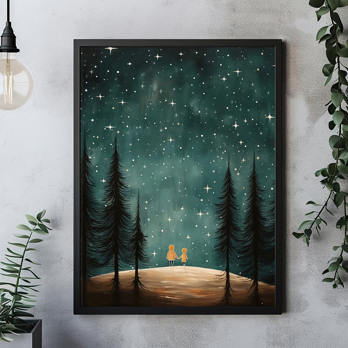 Sibling Adventure Star Gazing Wall Art