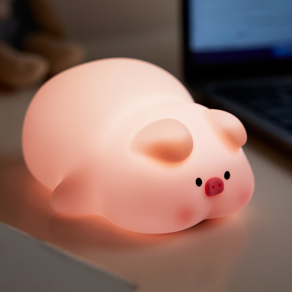 Silicone Night Light Piggy Pat Lamp Accompanying Sleeping Induction