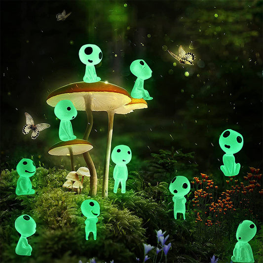 10pcs Blue Luminous Tree Spirits Micro Landscape