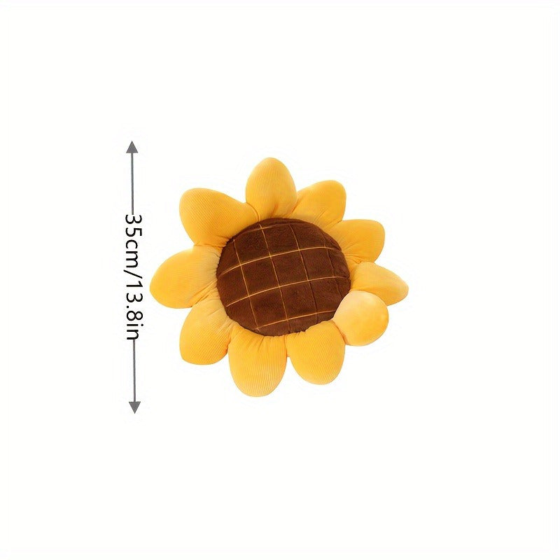 Sunflower Shaped Plush Knitted Pillow