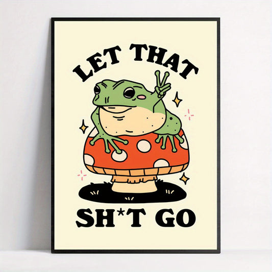 Funny Frog Mushroom Poster