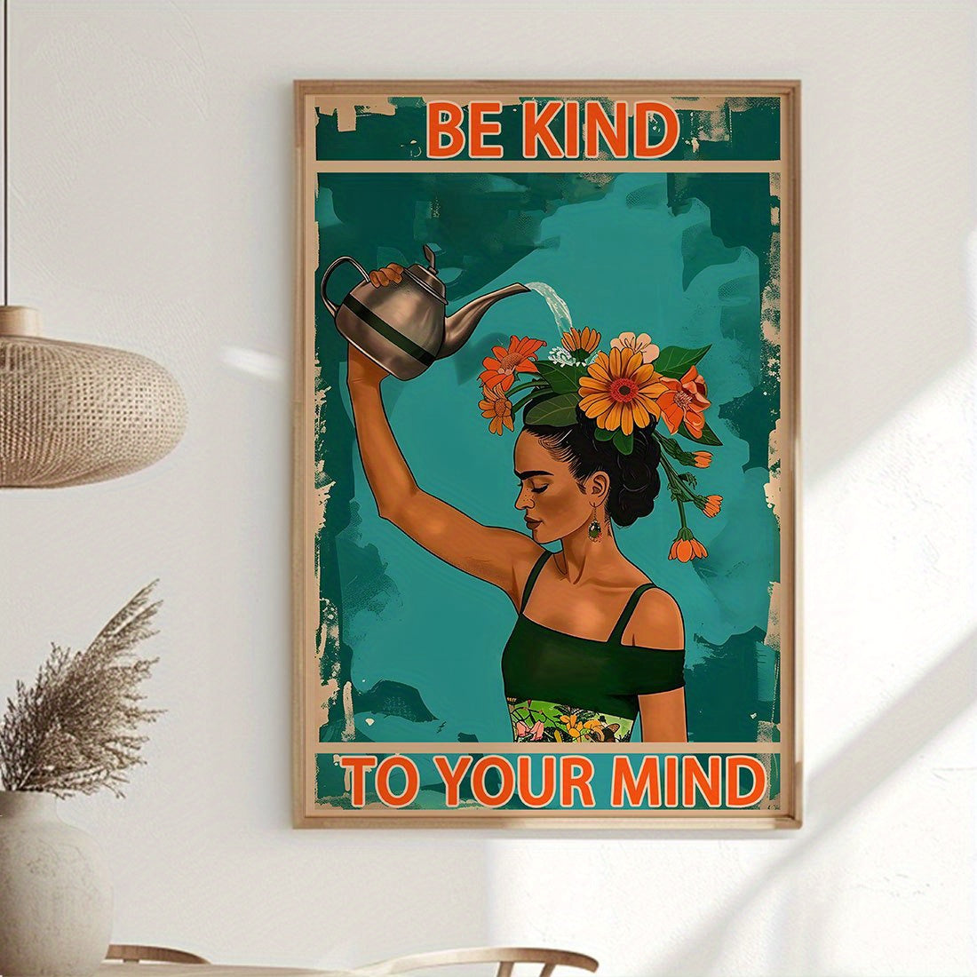 Floral Be Kind to Your Mind Canvas Art Print