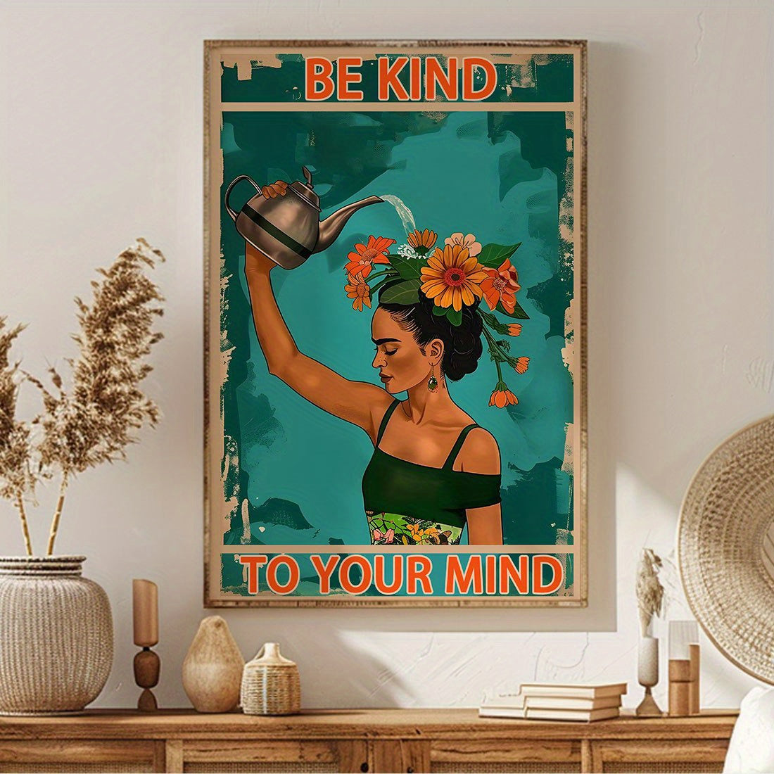 Floral Be Kind to Your Mind Canvas Art Print