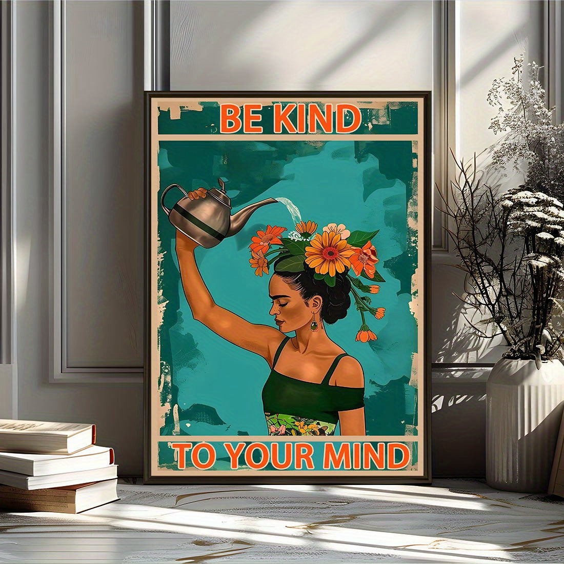 Floral Be Kind to Your Mind Canvas Art Print