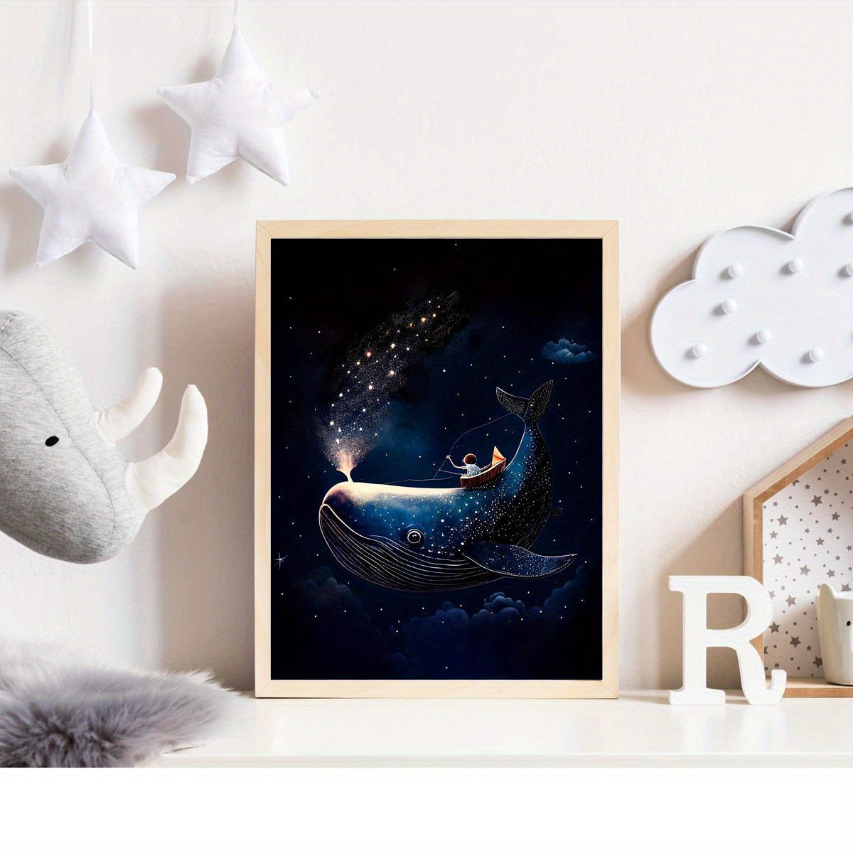 Whale Rider & Starry Night Canvas Art Print