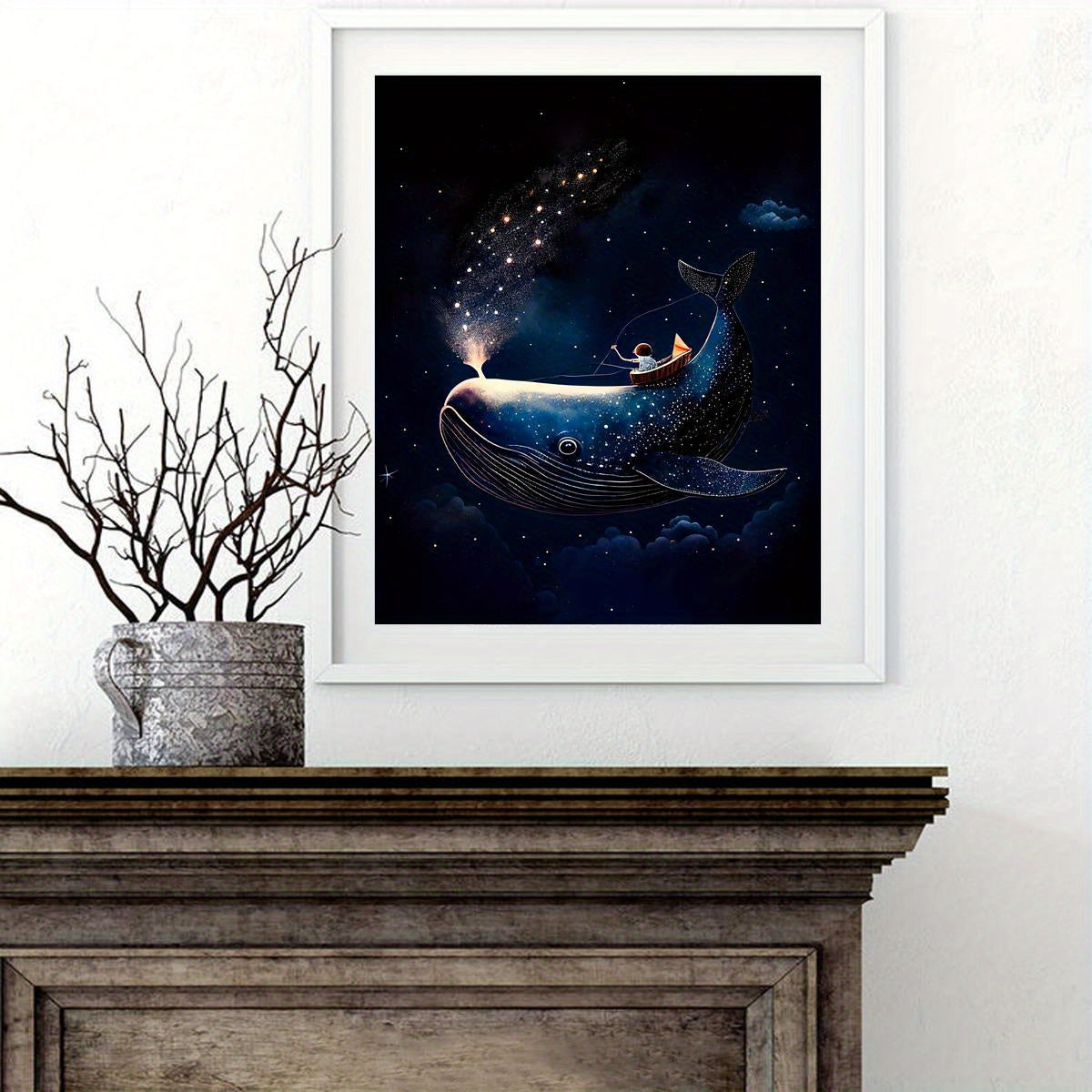 Whale Rider & Starry Night Canvas Art Print