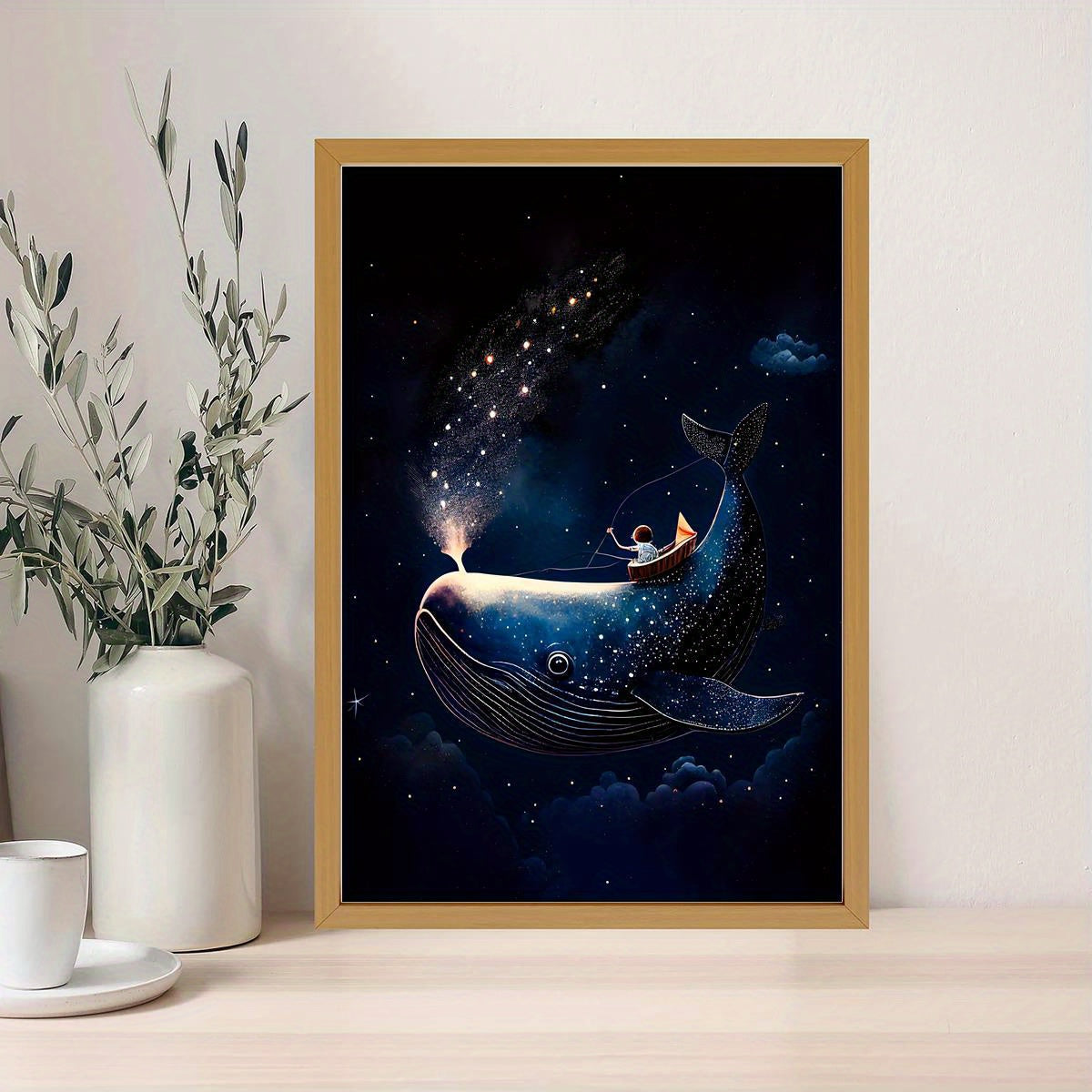 Whale Rider & Starry Night Canvas Art Print