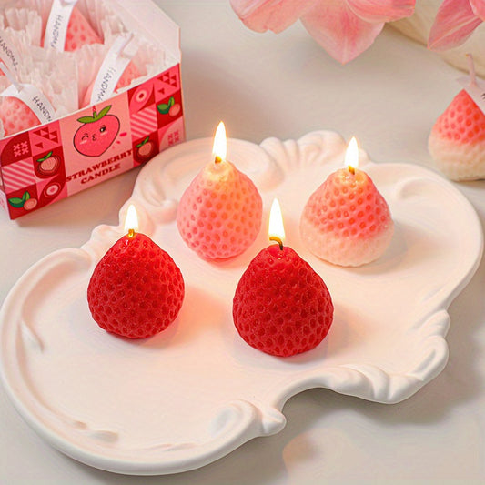 Strawberry Bliss 4pcs Soy Wax Candle Set