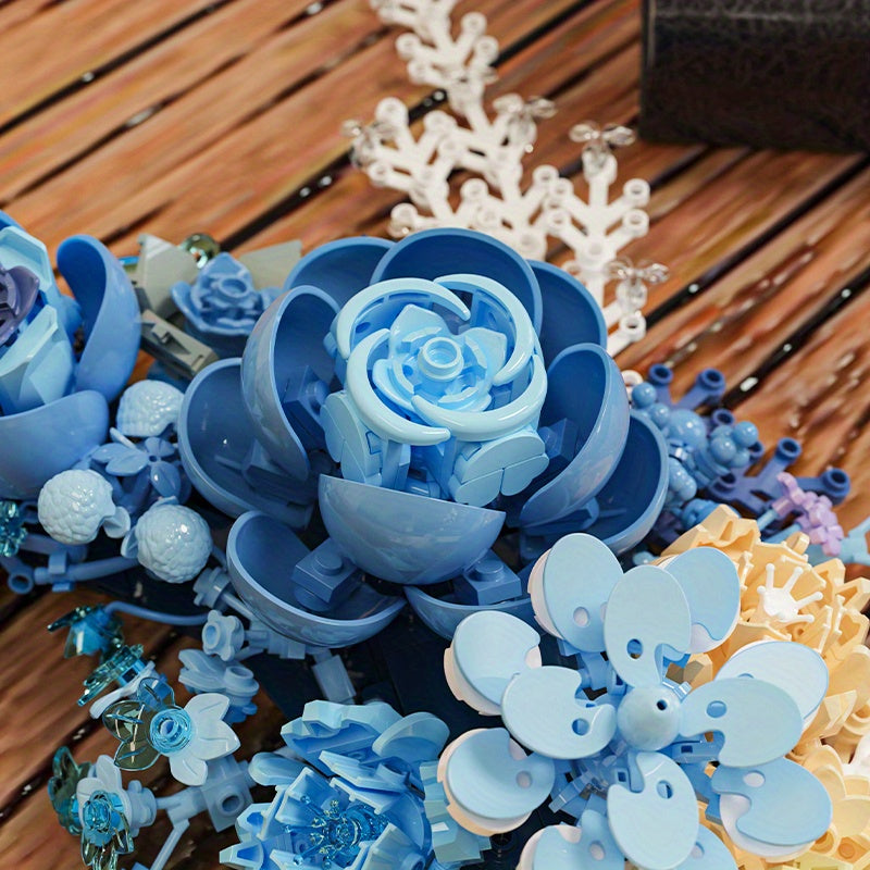 1000±pcs Moon Flowers Building Blocks Toys Set Home Decor valentine Day Small Particle Splicing DIY Fun Festival/Birthday present