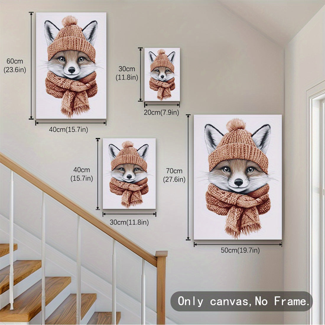 Charming Fox Winter Canvas Art Print