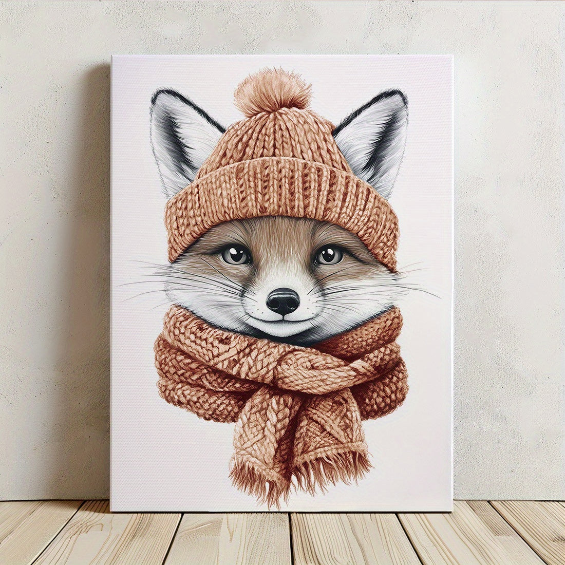 Charming Fox Winter Canvas Art Print