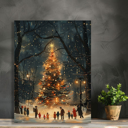 New York City Christmas Tree Canvas Wall Art