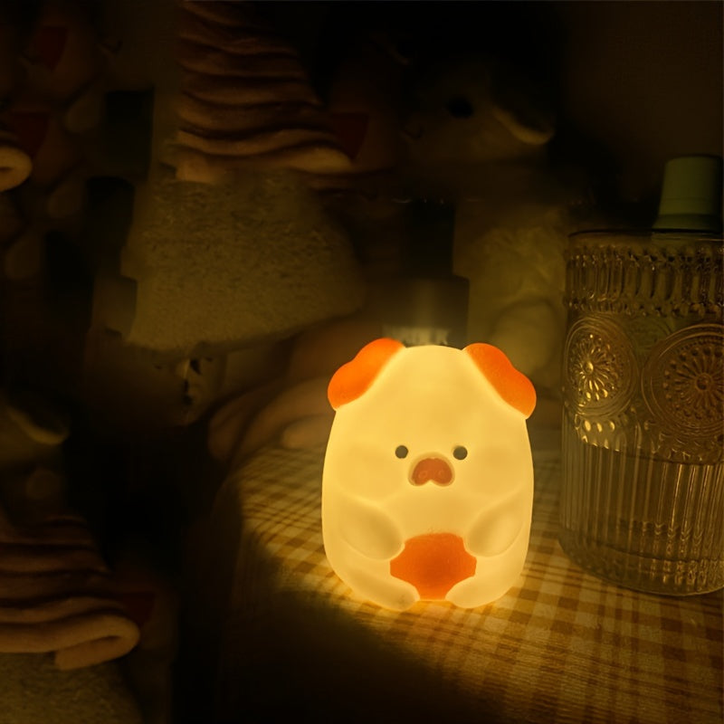 Modern Solid Color Pig Night Light, Cute Pig Tabletop Decorative Lamp,