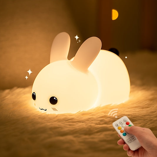 Jade Rabbit Silicone Night Light, Creative Gift USB Charging Cold Warm