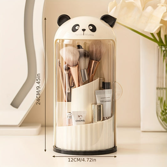 Panda-Themed 360 Rotation Makeup & Supplies Organizer