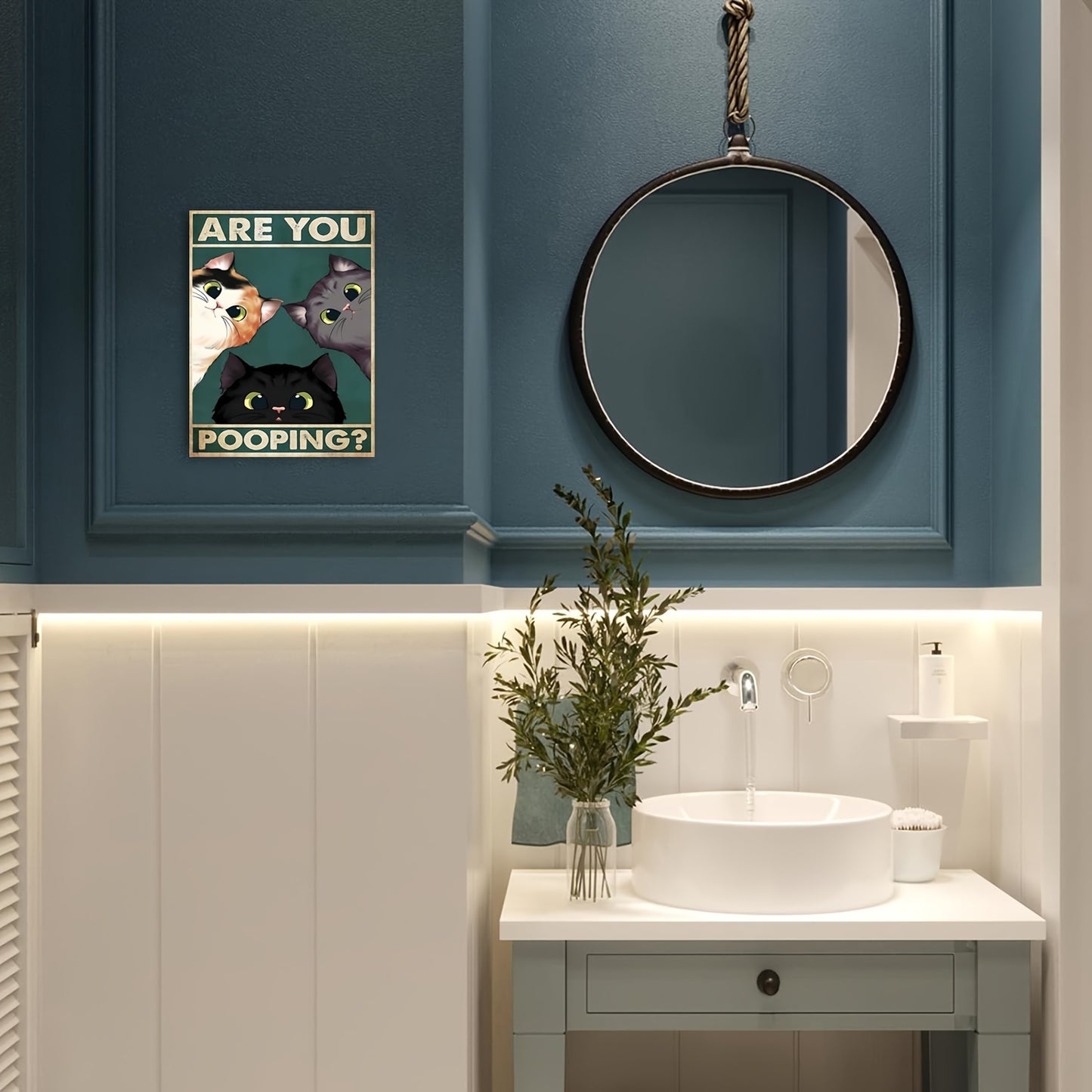 Funny Cat 'Are You Pooping?' Canvas Wall Art