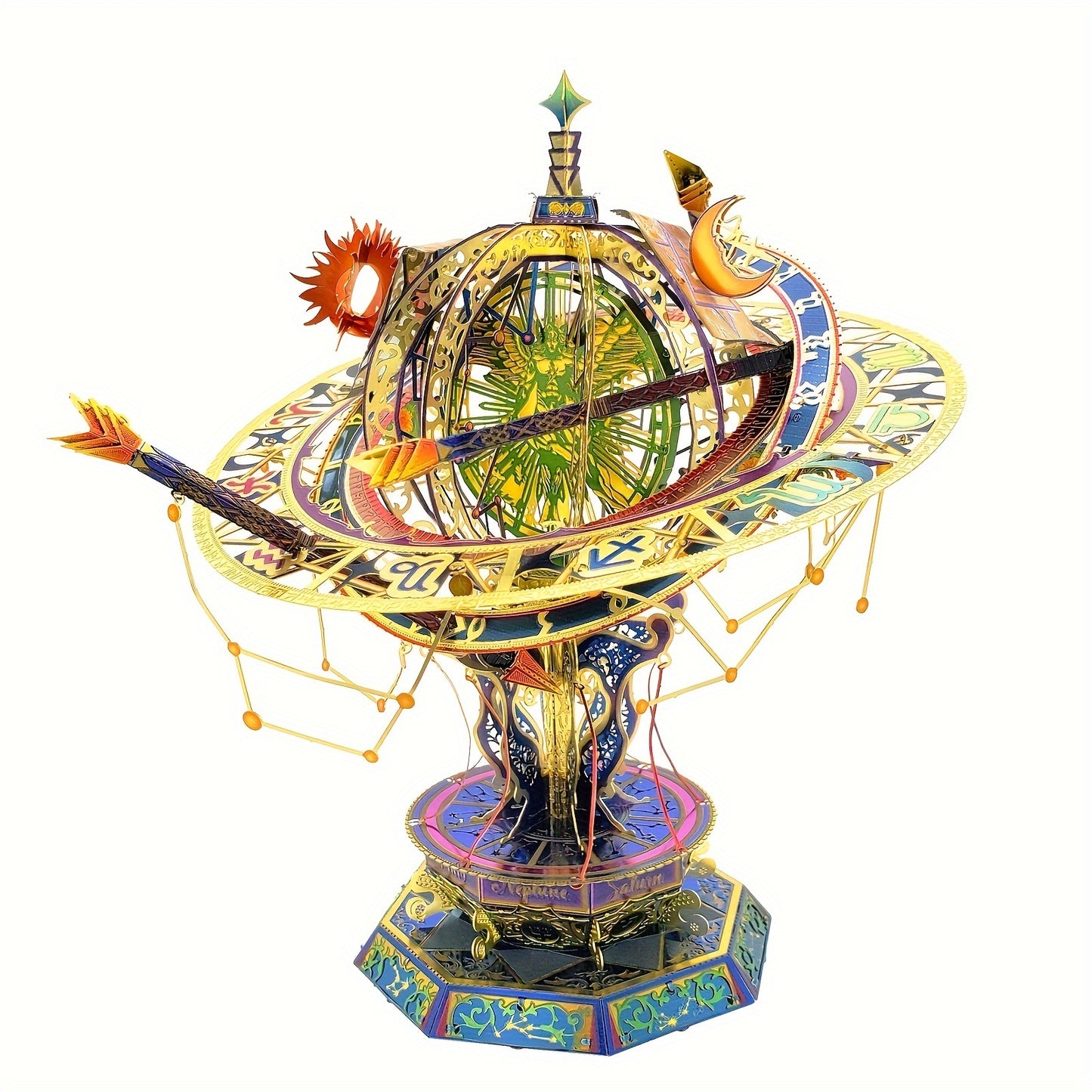 MU 3D Metal Puzzle - Zodiac Armillary Sphere DIY Model Kit, Educational Brain Teaser for Adults and Teens Age 14+ - Craft Building Set, Perfect Birthday Gift for Puzzle Lovers