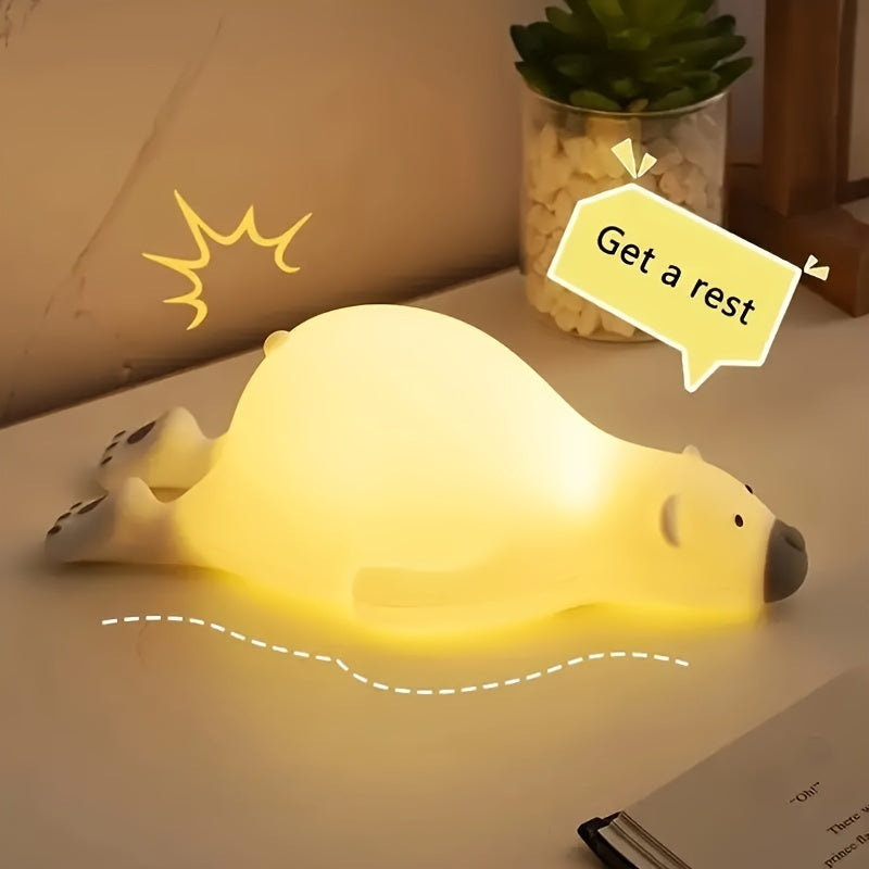 LED Bear Night Light, Silicone Touch Sensor