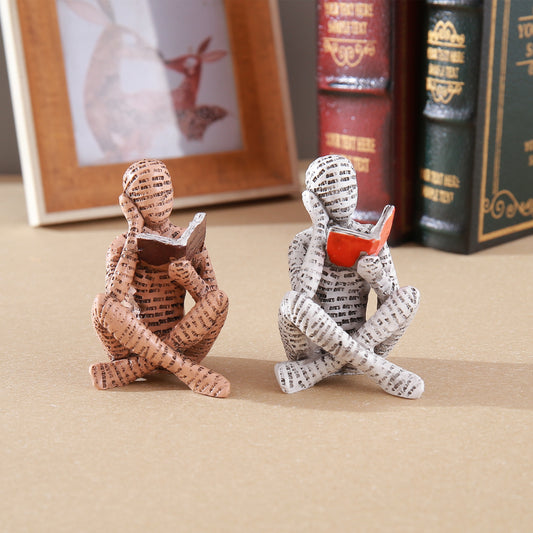 Resin Pulp Reading Figurine