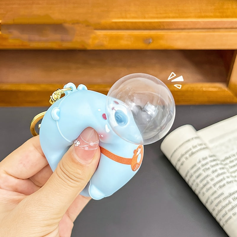 Cartoon Capybara Bubble Blower Keychain,