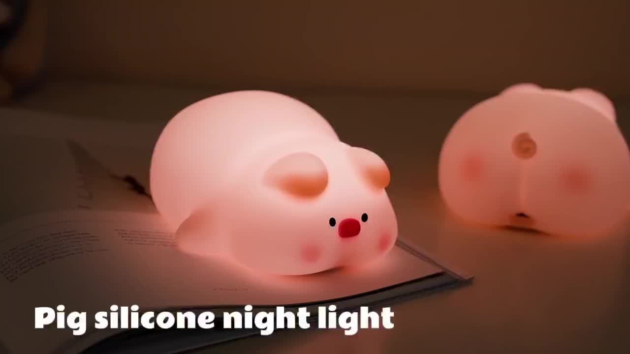 Silicone Night Light Piggy Pat Lamp Accompanying Sleeping Induction