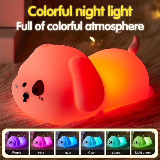 Cute Puppy Night Light, Silicone Soft Touch