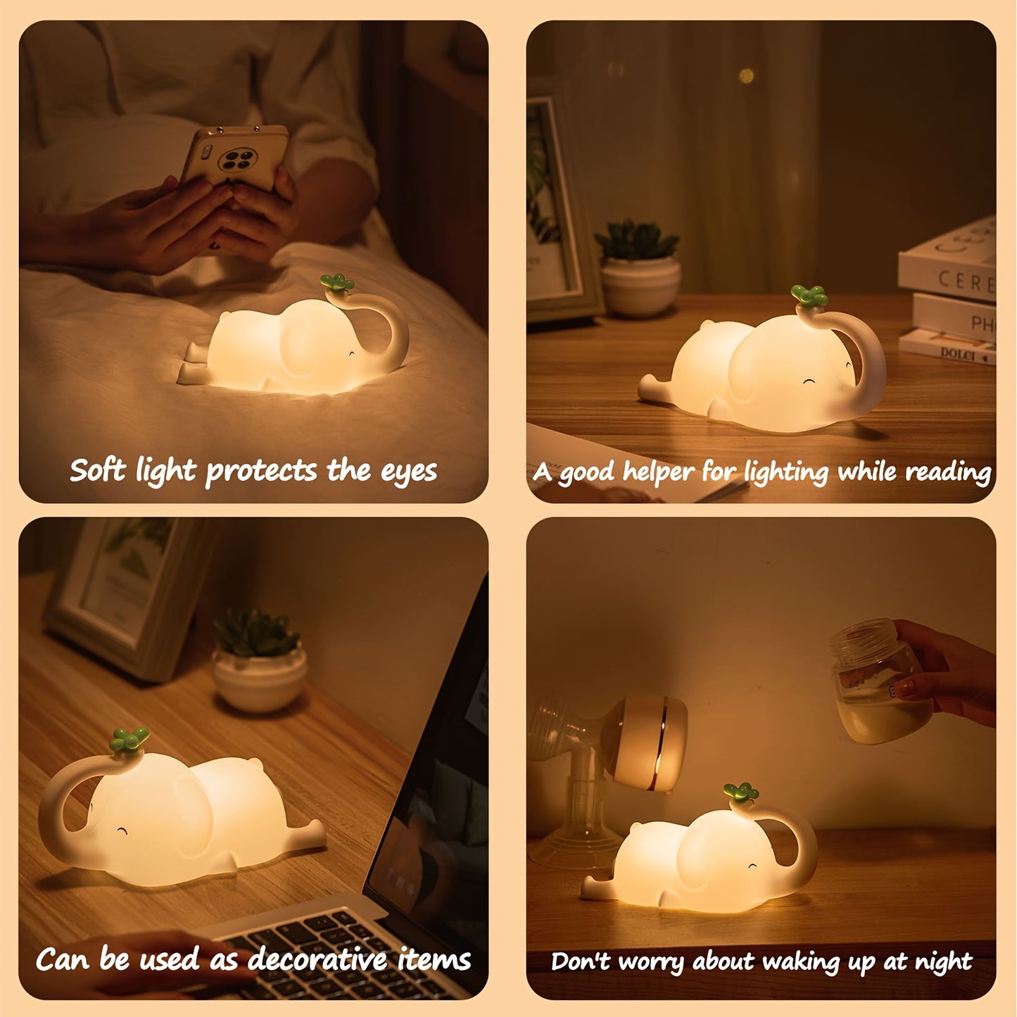 USB Rechargeable Elephant-shaped Night Light