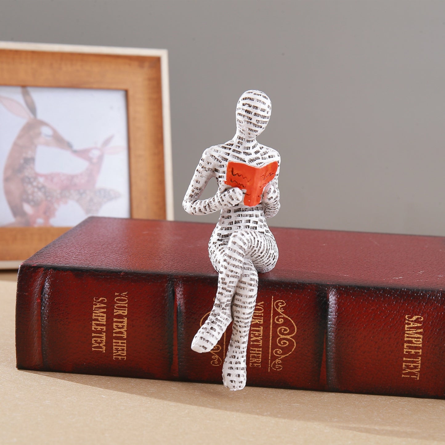 Resin Pulp Reading Figurine