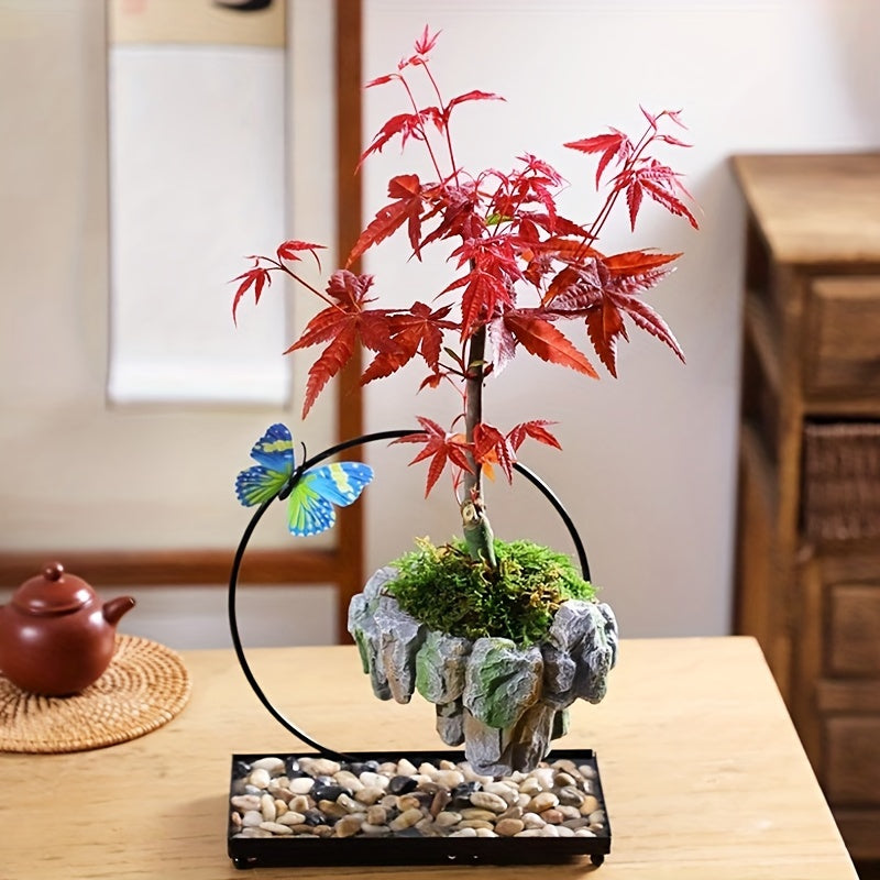 Artistic Metal Floating Island Bonsai Pot For Plants