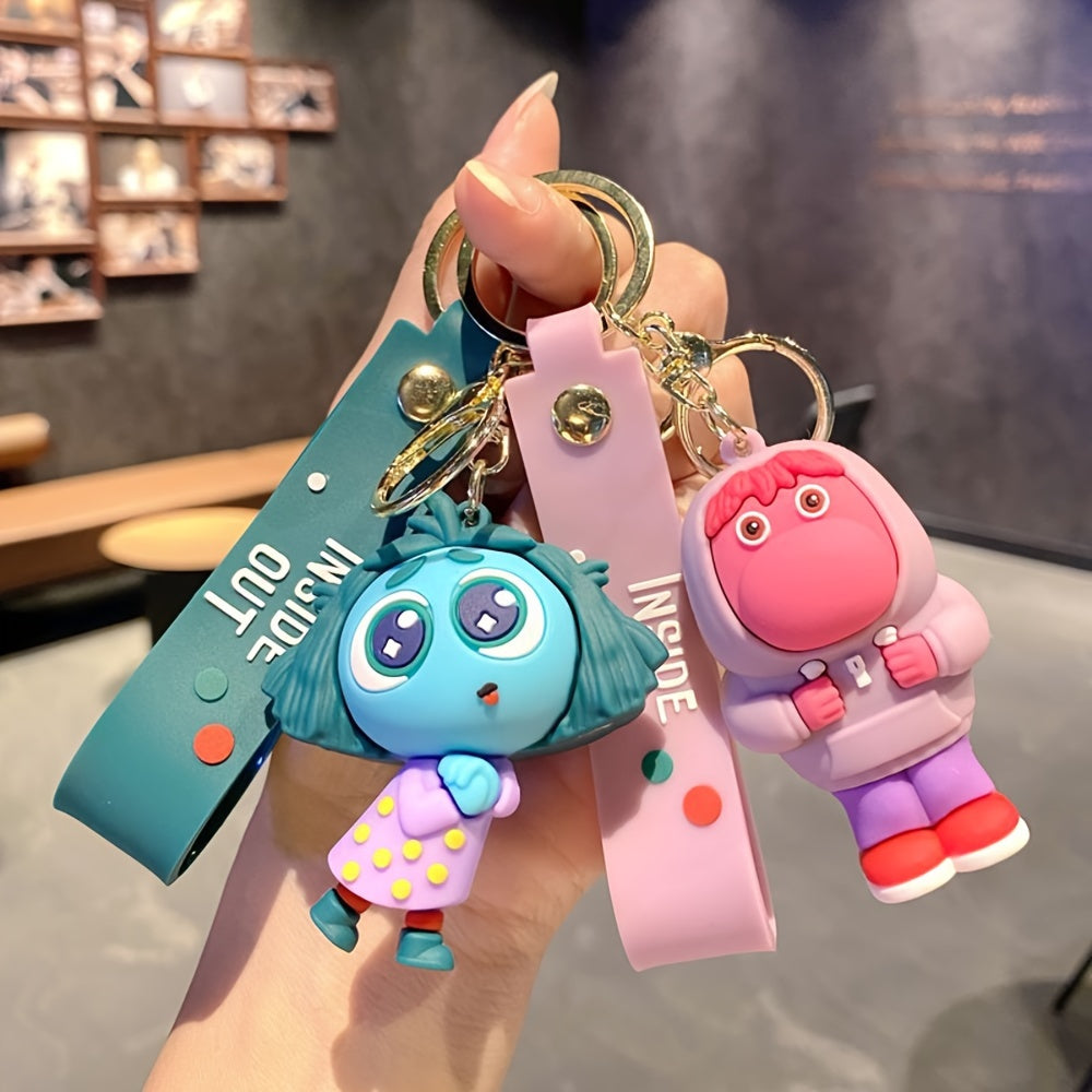 UME Silicone Keychain Set of 1, Cute Inside Out Cartoon Character Style,