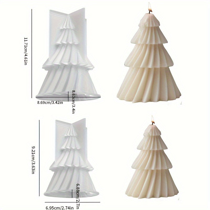 Large 3D Christmas Tree Silicone Mold for Candles, Soaps & Crafts