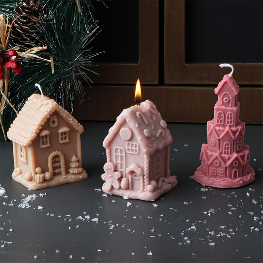 Silicone Christmas House Candle Mold,