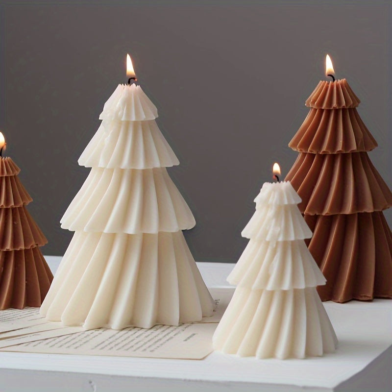 Large 3D Christmas Tree Silicone Mold for Candles, Soaps & Crafts