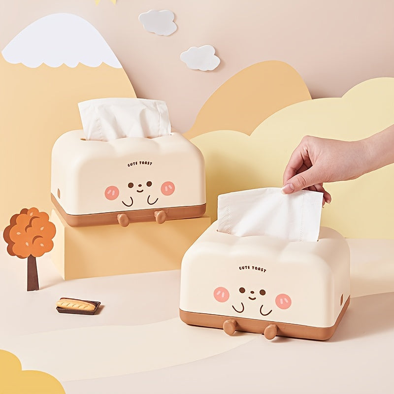 Cute Toast Design Plastic Tissue Holder