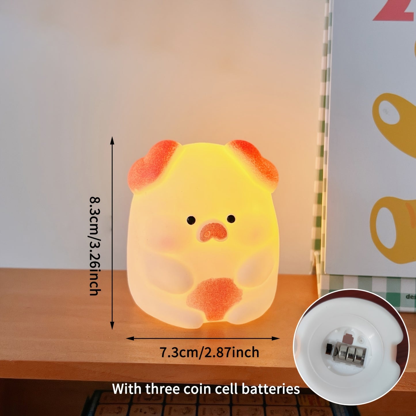 Modern Solid Color Pig Night Light, Cute Pig Tabletop Decorative Lamp,