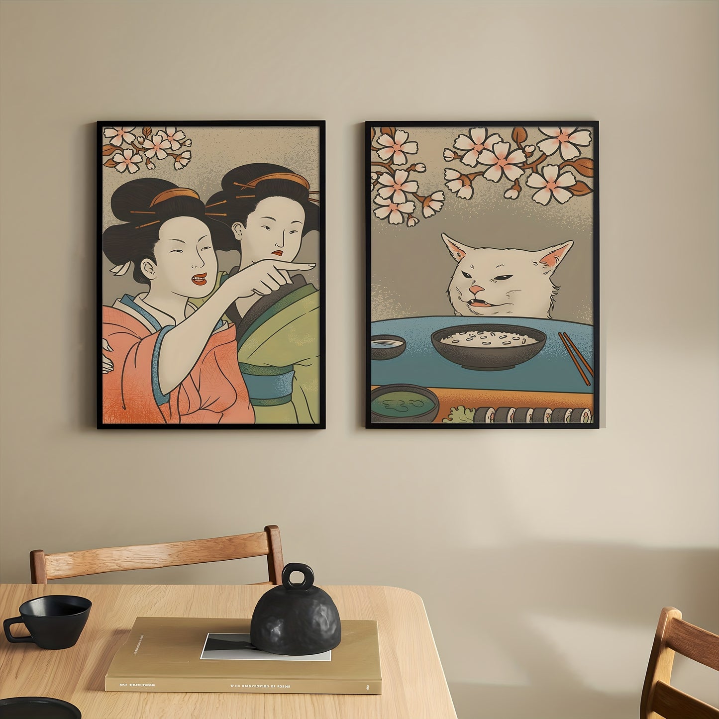 Set of 2 Japanese-Inspired Canvas Art Prints