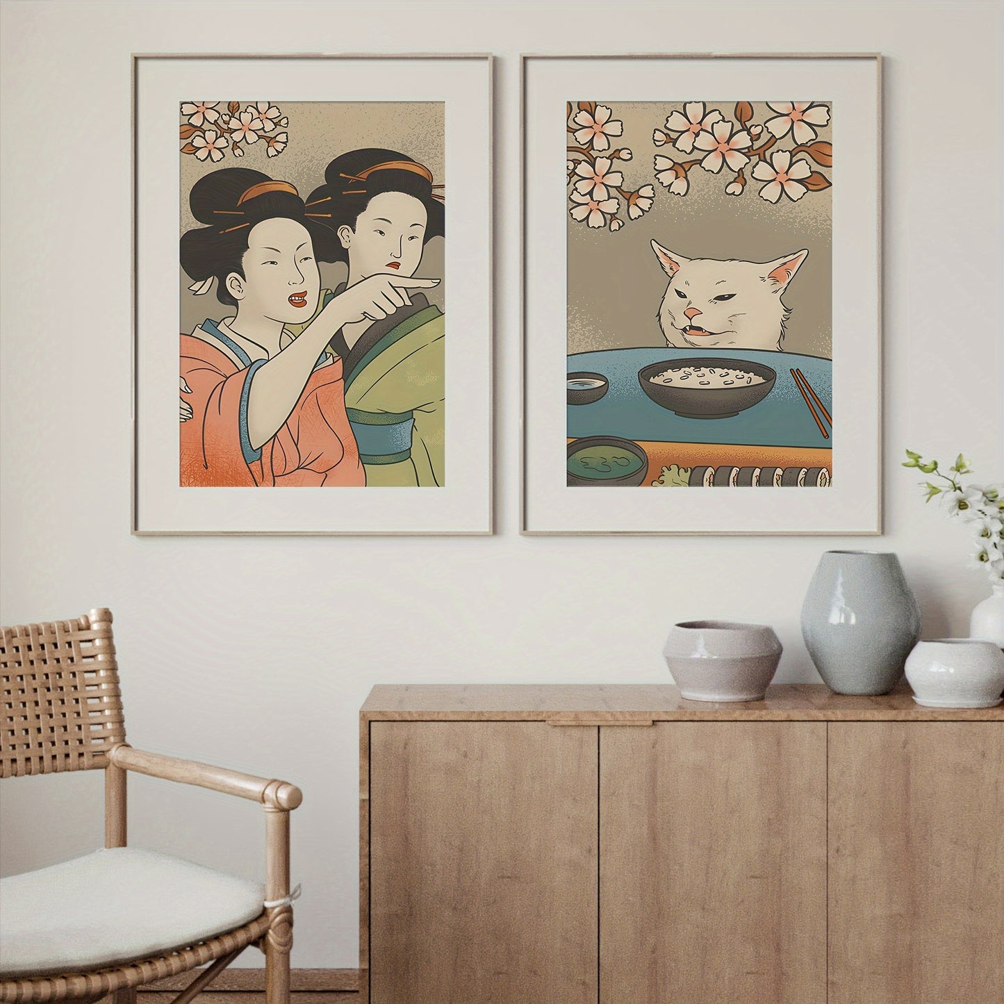 Set of 2 Japanese-Inspired Canvas Art Prints