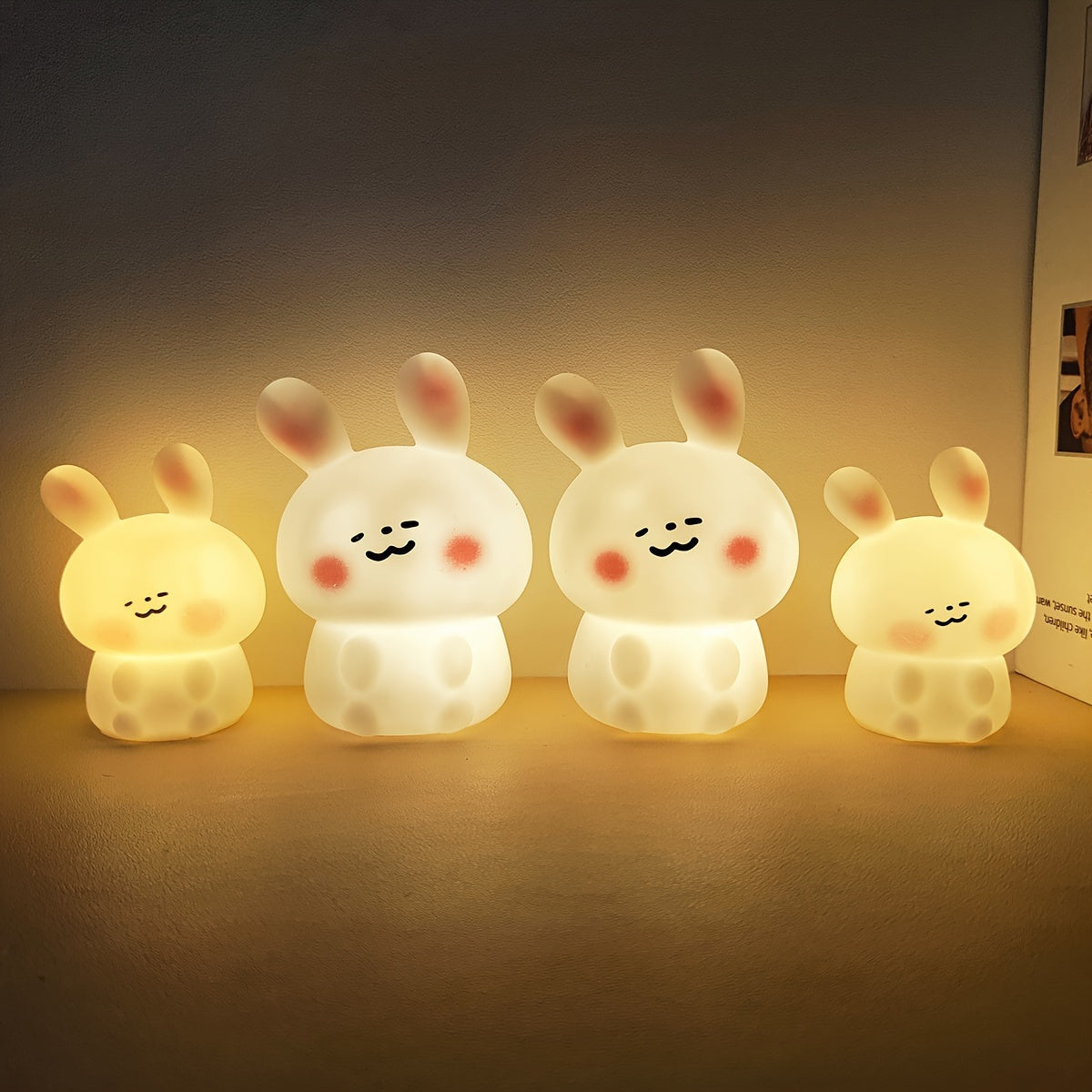 Charming Blush Naughty Rabbit Led Night Light,