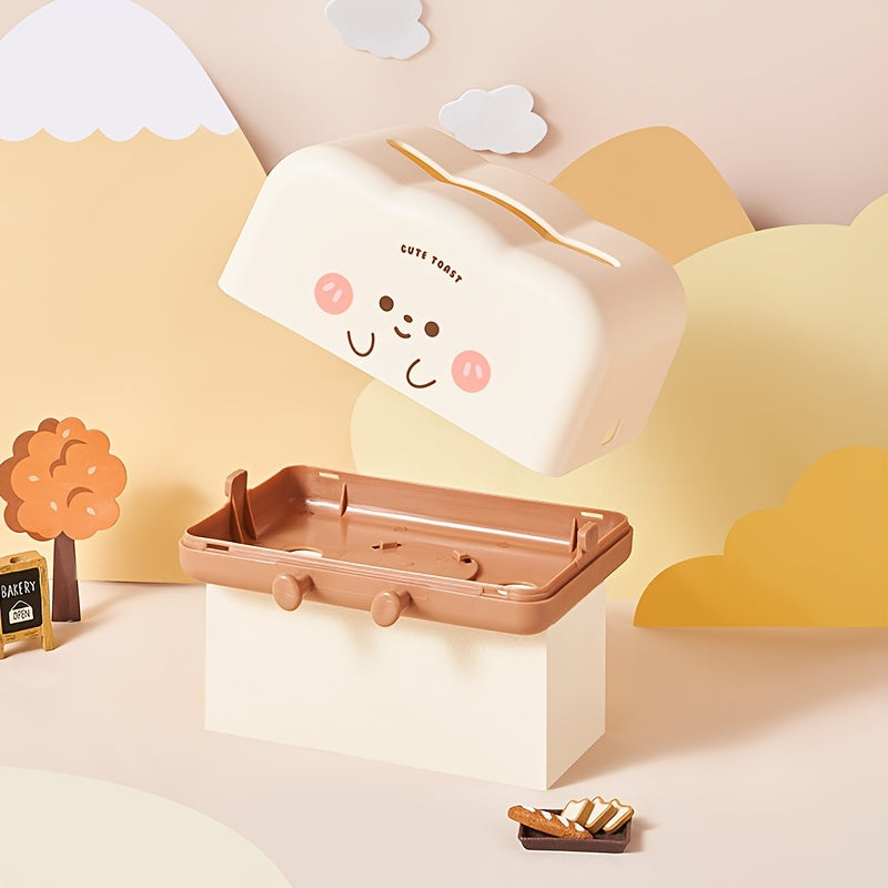 Cute Toast Design Plastic Tissue Holder