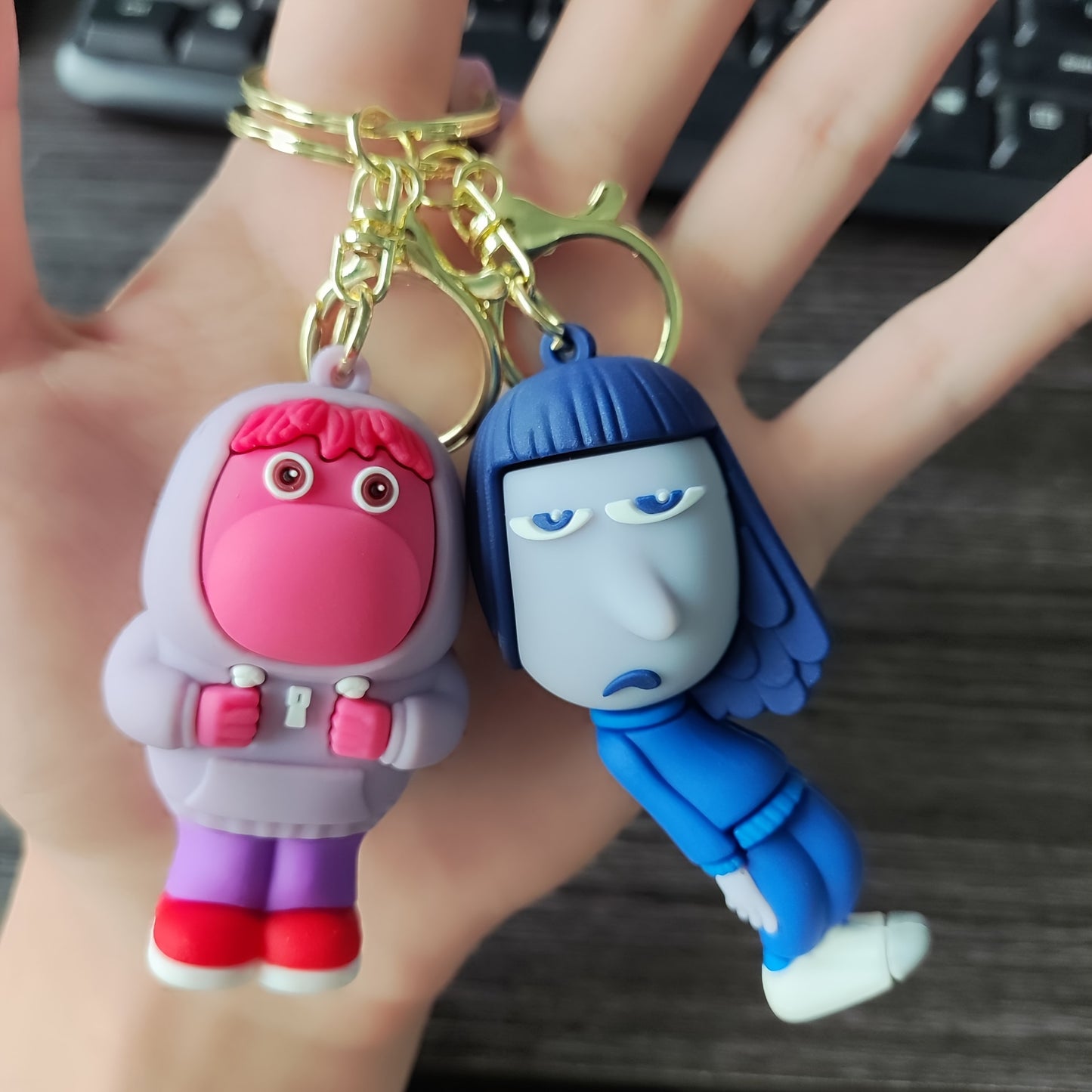 UME Silicone Keychain Set of 1, Cute Inside Out Cartoon Character Style,