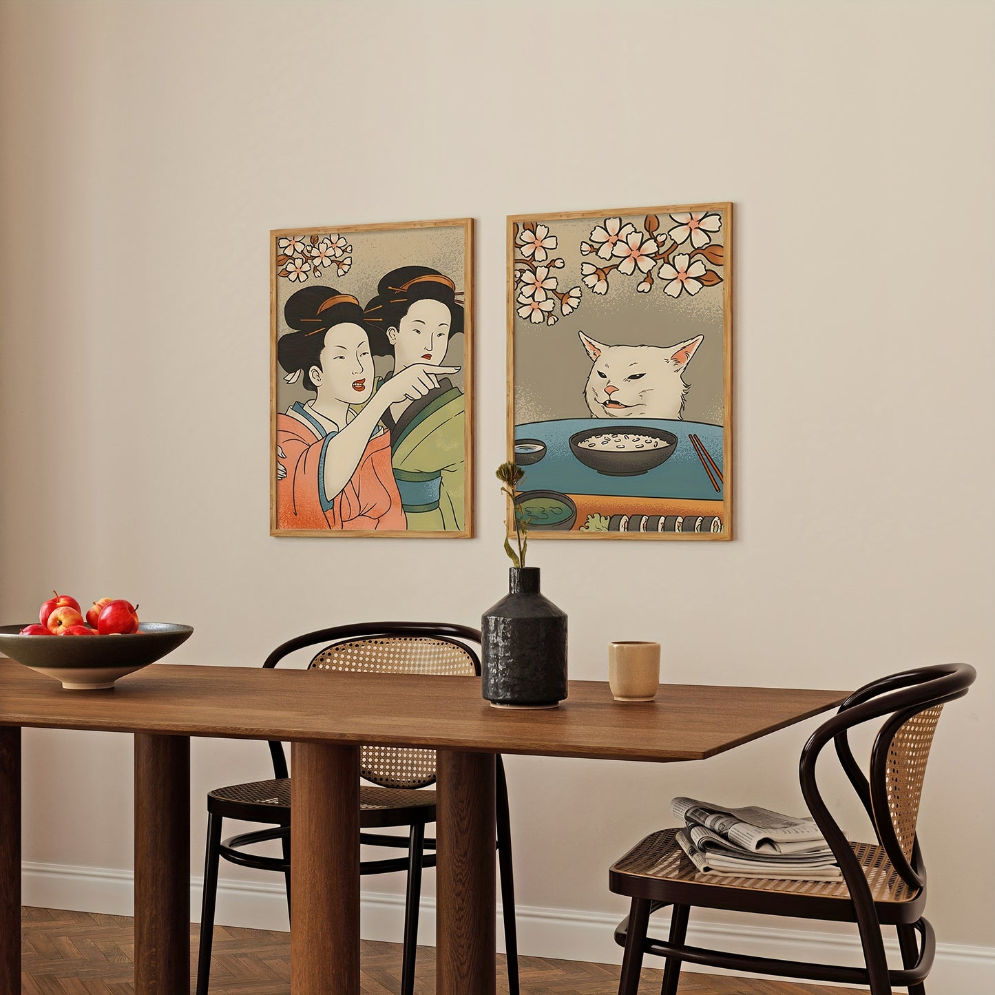 Set of 2 Japanese-Inspired Canvas Art Prints