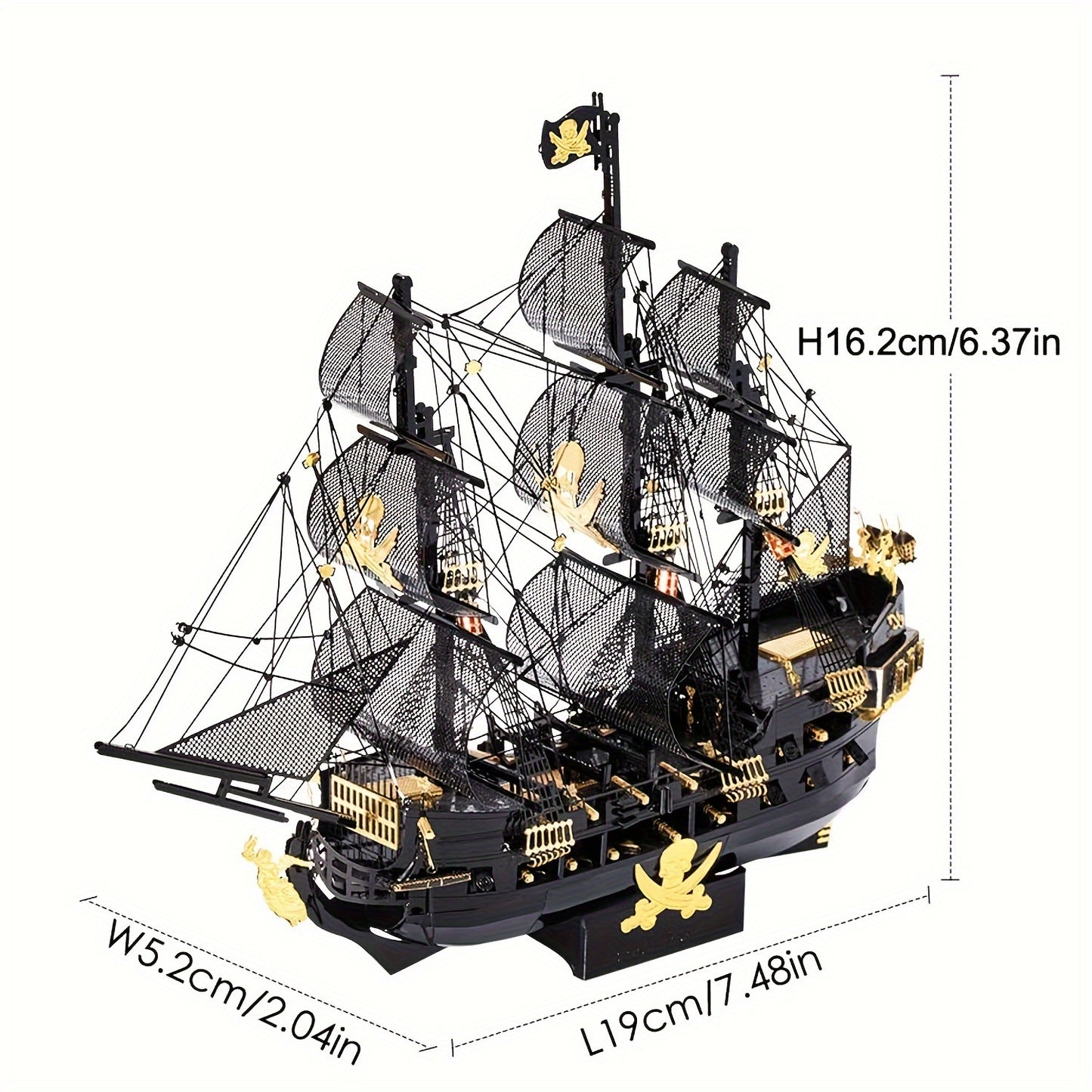 Metal 3D Jigsaw Puzzles For Adults, Flying Pirate Ship Model Kit, 3D Water Model Building Kit, DIY Craft Kit Difficult 3D Puzzles For Family Time, Great Gift