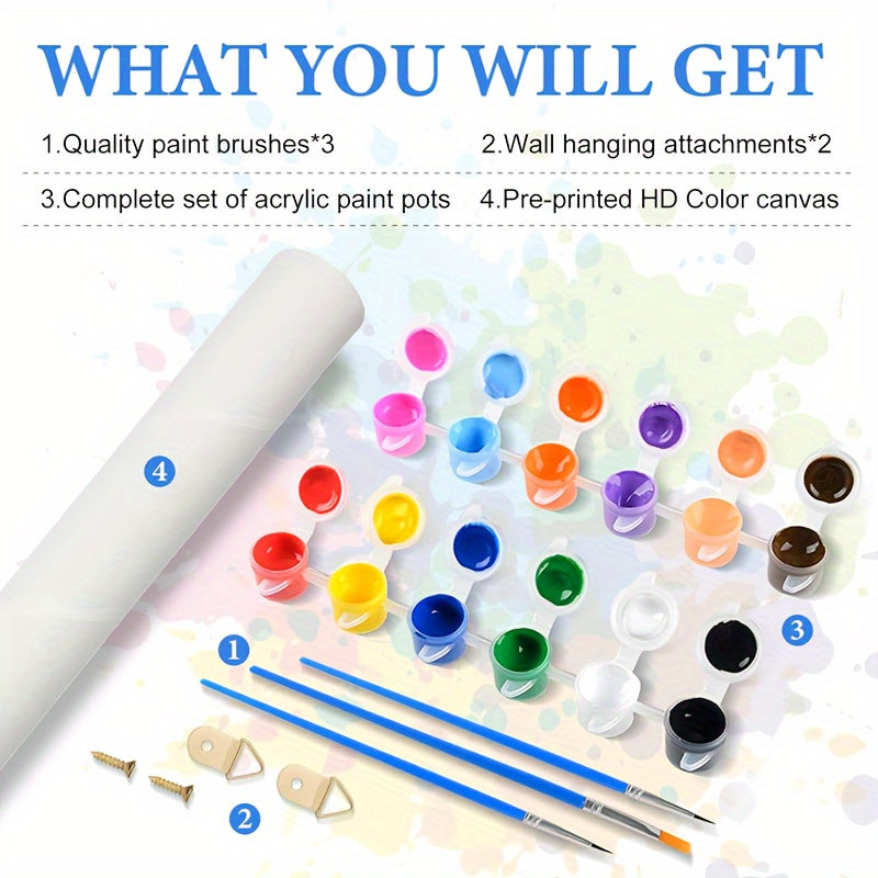 Adults' DIY Canvas Paint by Numbers Kit