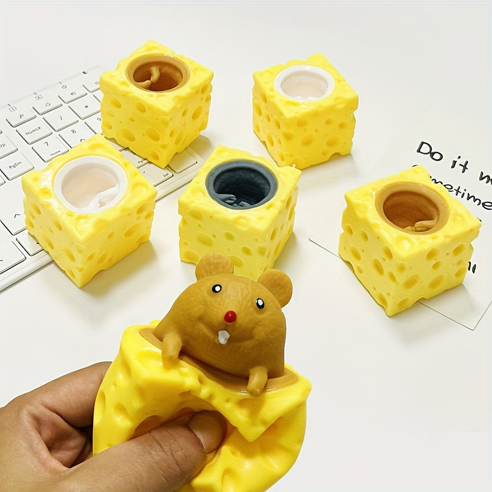 1pc Cute Mouse Squeeze Toy - Sensory Toy & Pen Holder - Yellow Easter Gift