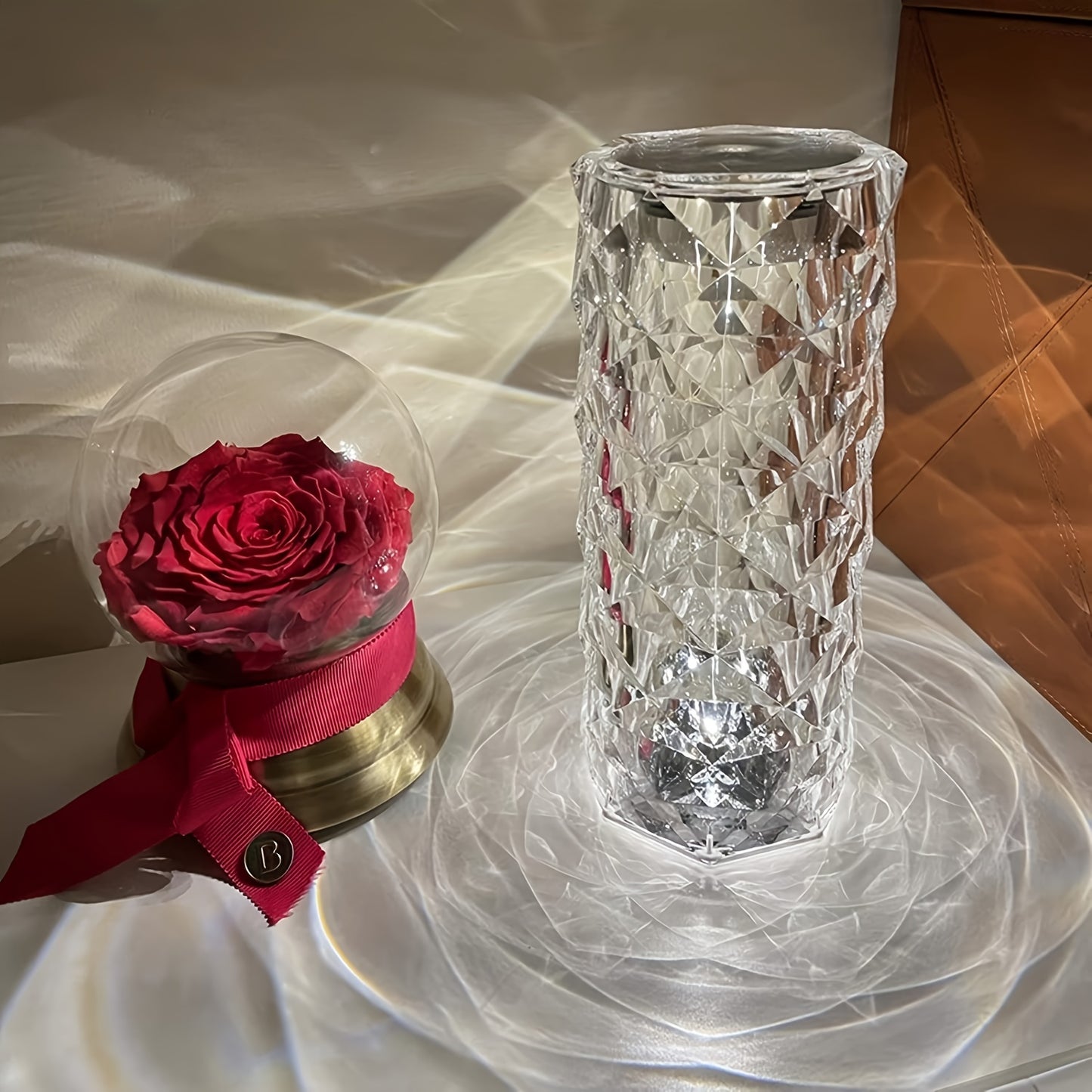 Crystal Diamond Table Lamp With Color-changing