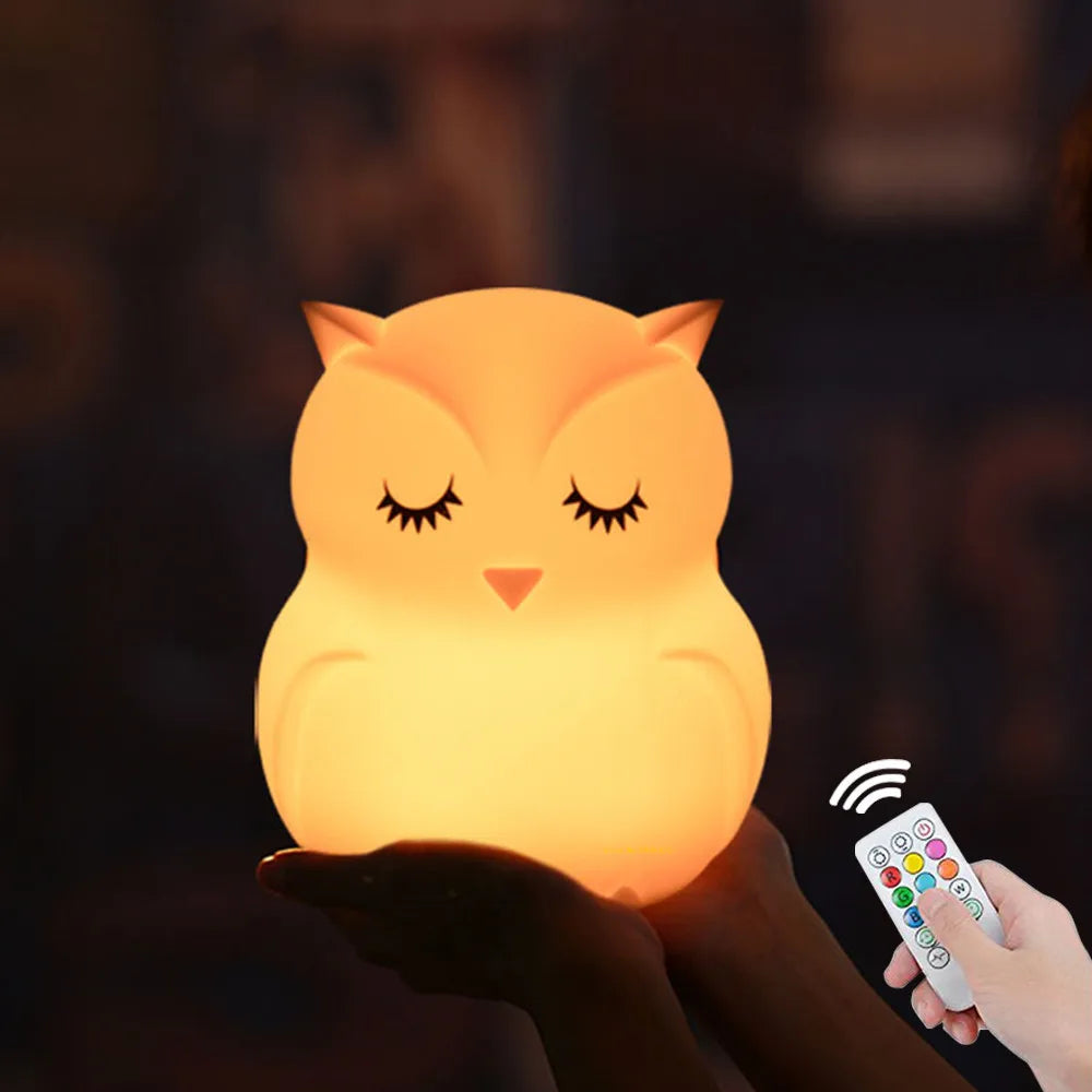 Owl LED Night Light Touch Sensor Remote