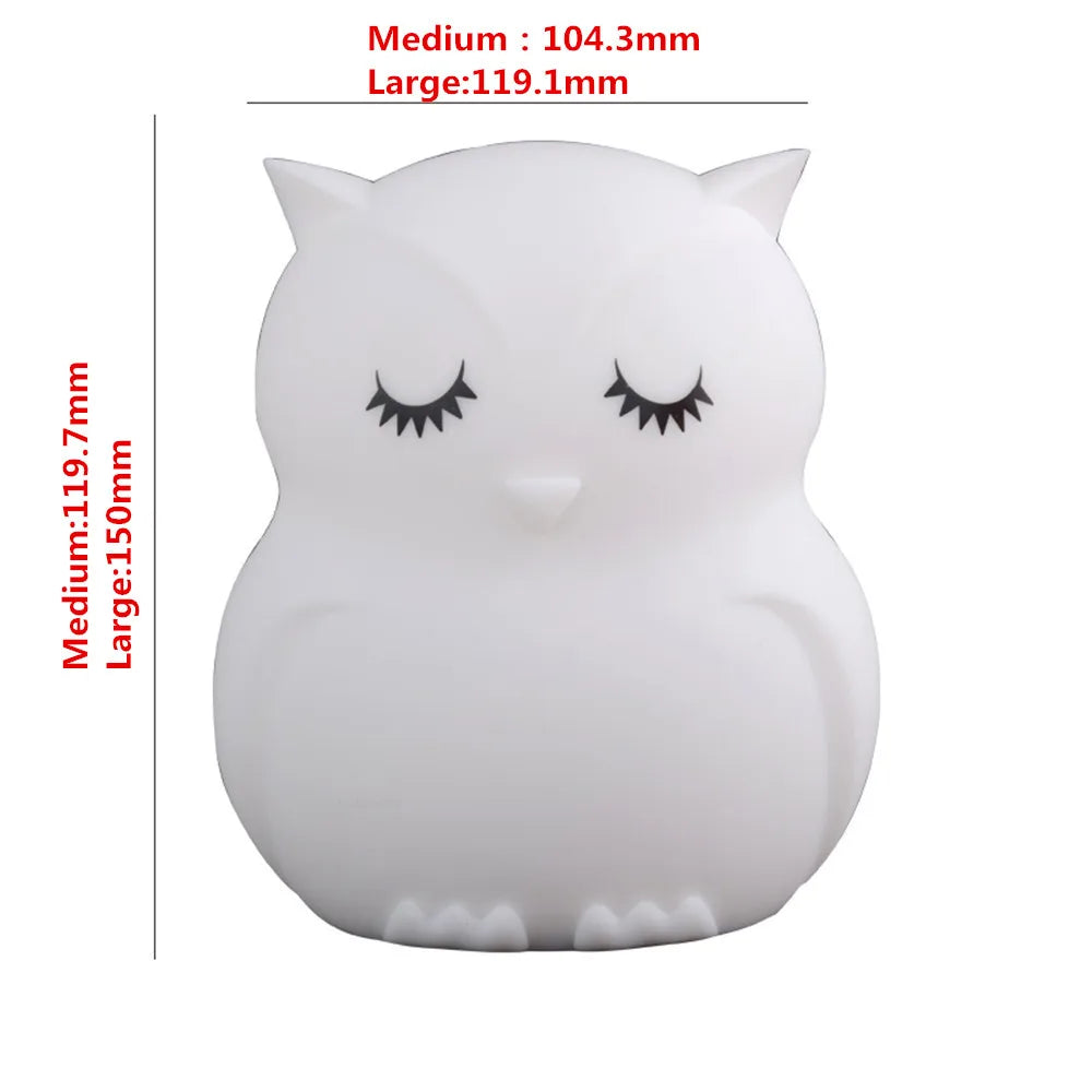 Owl LED Night Light Touch Sensor Remote